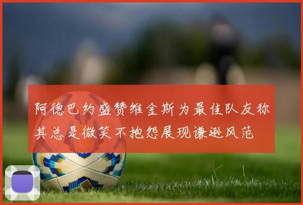 阿德巴约盛赞维金斯为最佳队友称其总是微笑不抱怨展现谦逊风范